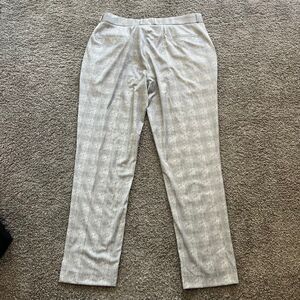 NEW State And Liberty Brushed Tech Suit Pants Light Grey Plaid Mens 40 (40x32)
